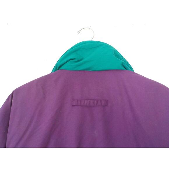 VTG London Fog Purple Teal Down Puffer Women size Large Jacket Coat Mid Length - Picture 6 of 14